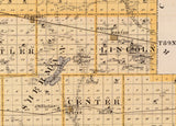 1875 Map of Pocahontas Cherokee Ida Buena Vista Calhoun and Sac County Iowa