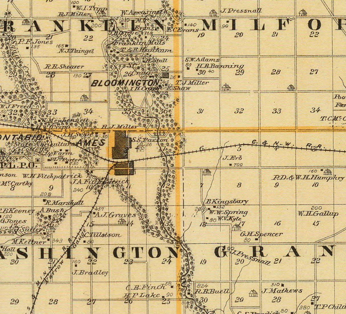 1875 Map of Story County Iowa