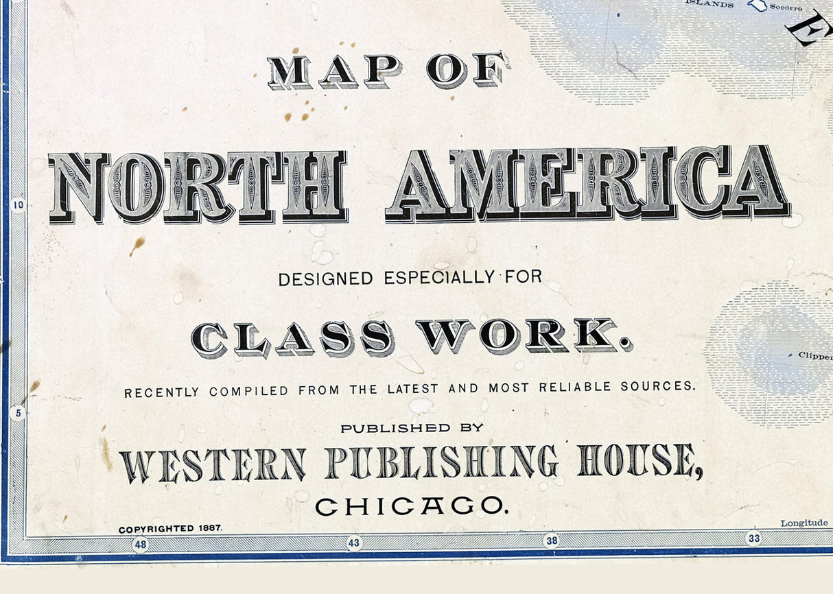 1887 Map of North America