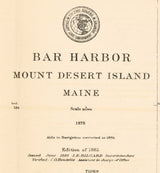1887 Map of Bar Harbor Mount Desert Island Maine