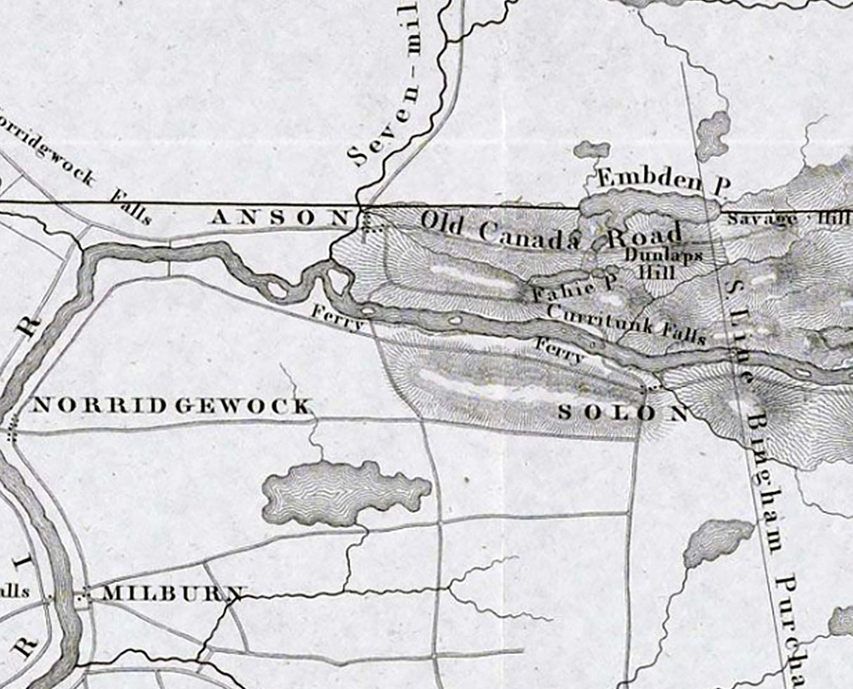 1834 Map of the Kennebec River and Adjacent Country