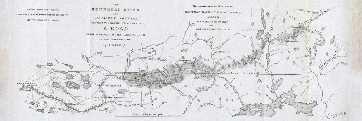 1834 Map of the Kennebec River and Adjacent Country