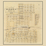 1875 Town Map of Boone Boone County Iowa