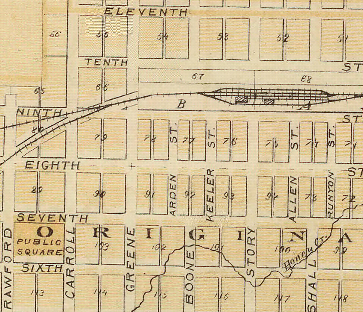 1875 Town Map of Boone Boone County Iowa