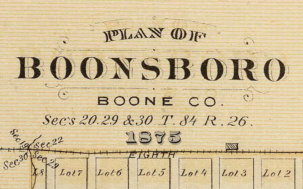 1875 Town Map of Boonsboro Boone County Iowa