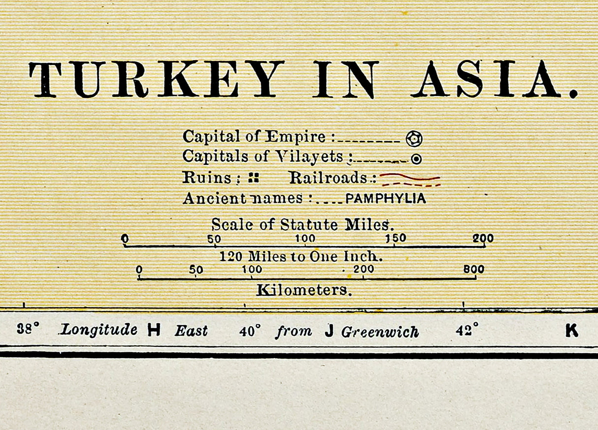 1910 Map of Turkey in Asia