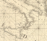 1830 Nautical Chart of The Mediterranean Sea