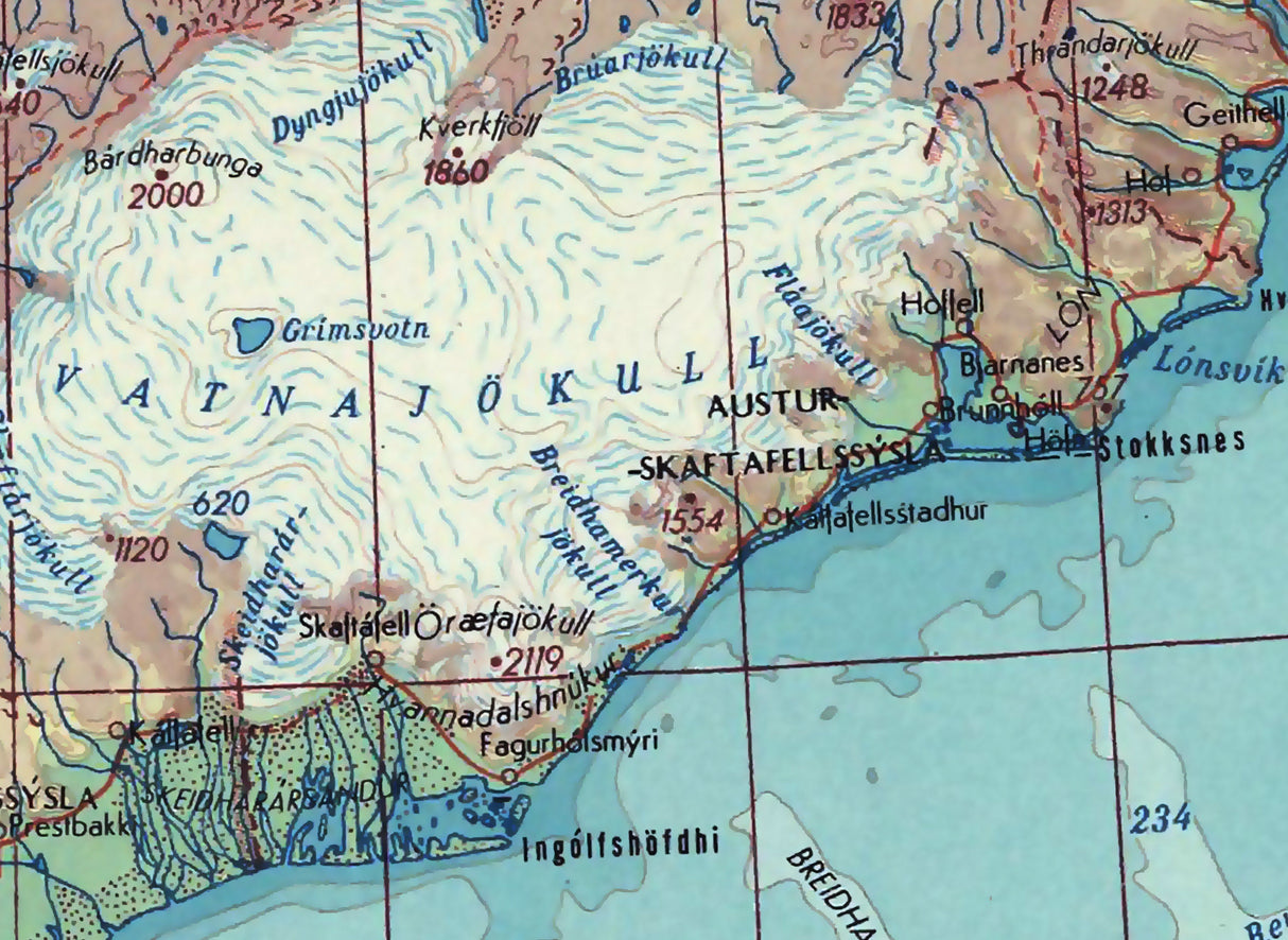 1964 Map of Iceland