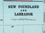 1901 Map of NewFoundland and Labrador Canada