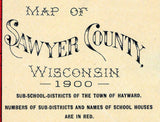 1900 Map of Sawyer County Wisconsin
