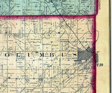 1877 Farm Line Map of Columbia County Wisconsin