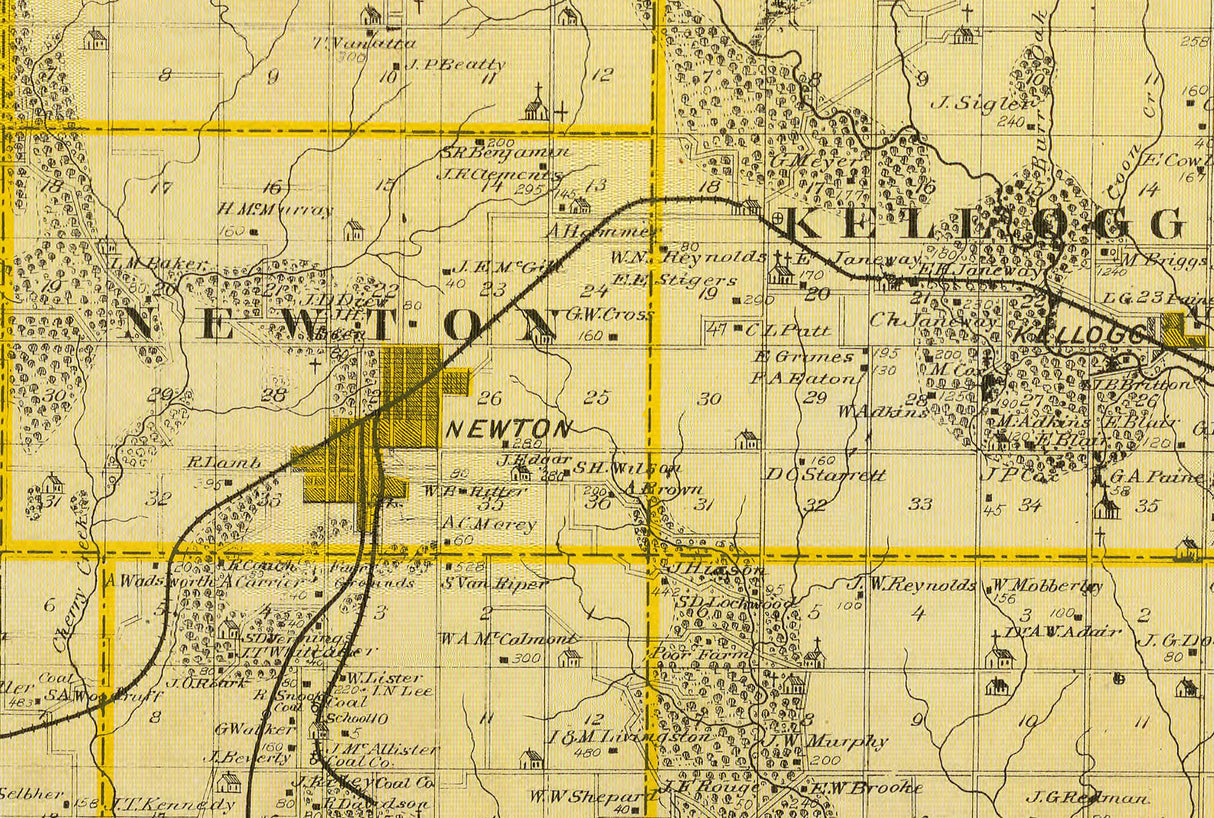 1875 Map of Jasper County Iowa