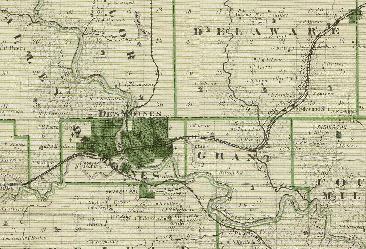 1875 Map of Polk County Iowa