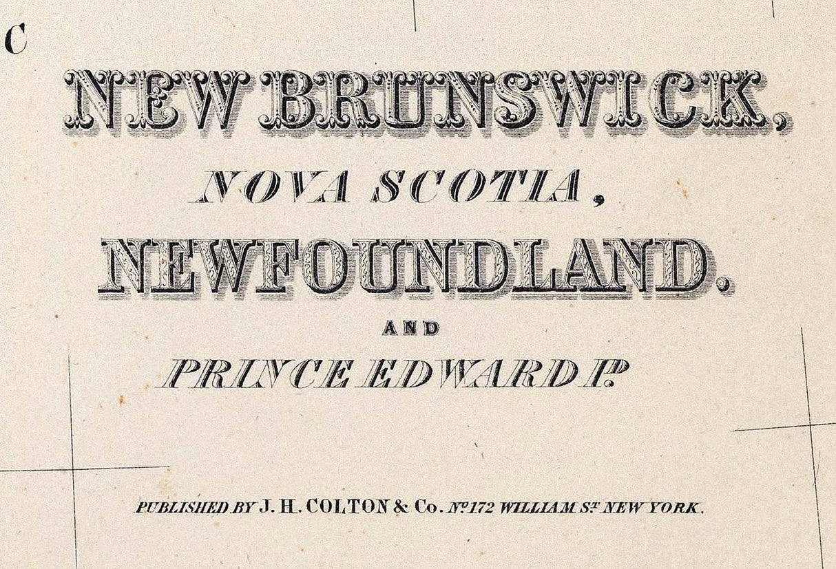 1856 Map of New Brunswick Nova Scotia Newfoundland and Prince Edward Island