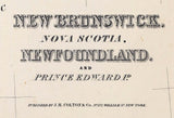 1856 Map of New Brunswick Nova Scotia Newfoundland and Prince Edward Island