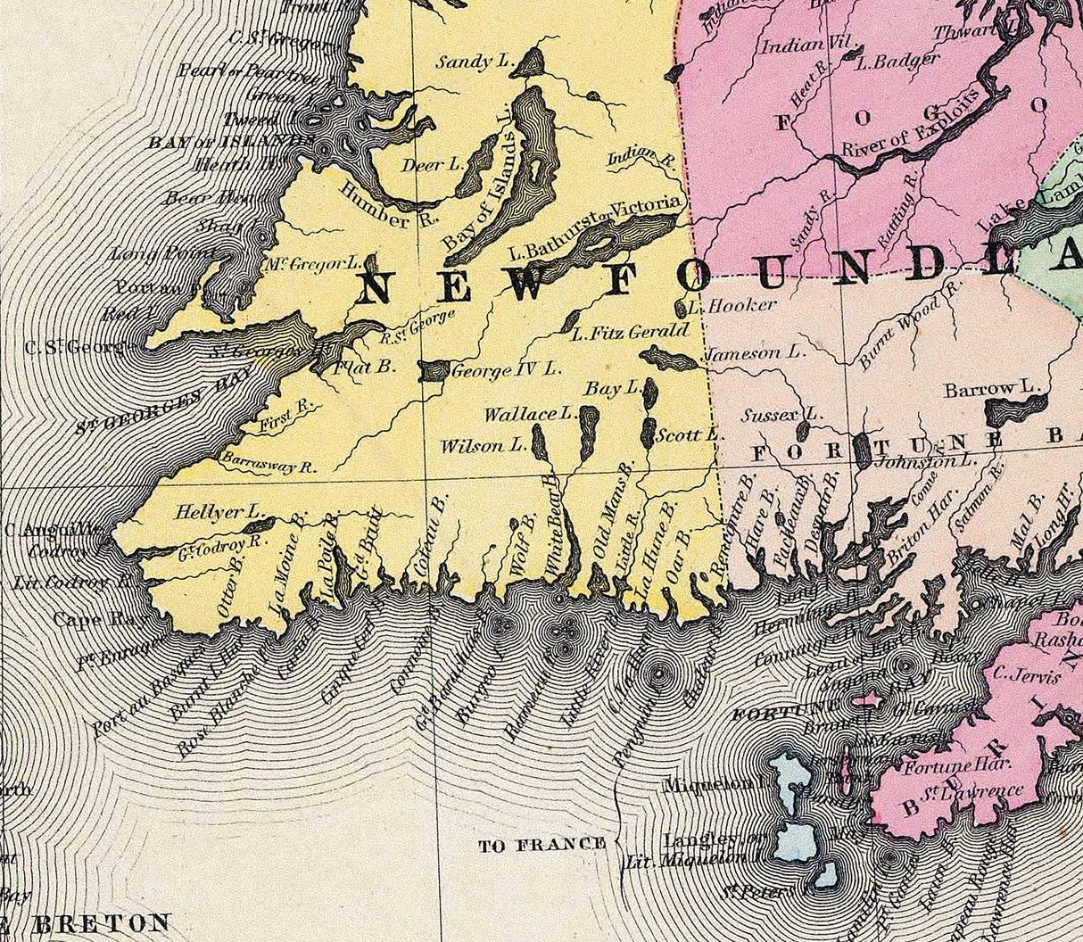 1856 Map of New Brunswick Nova Scotia Newfoundland and Prince Edward Island