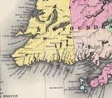 1856 Map of New Brunswick Nova Scotia Newfoundland and Prince Edward Island