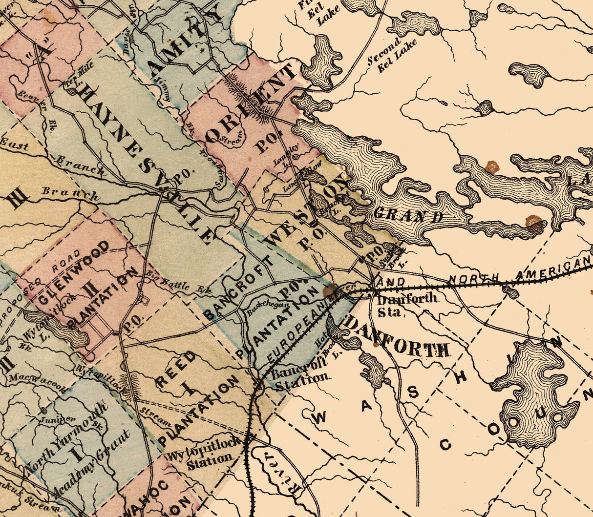 1877 Map of Aroostook County Maine