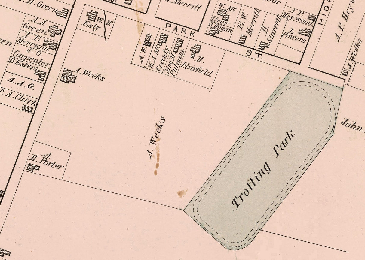 1877 Map of Houlton Village Aroostook County Maine