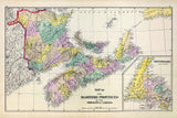 1878 Map of the Maritime Provinces Canada