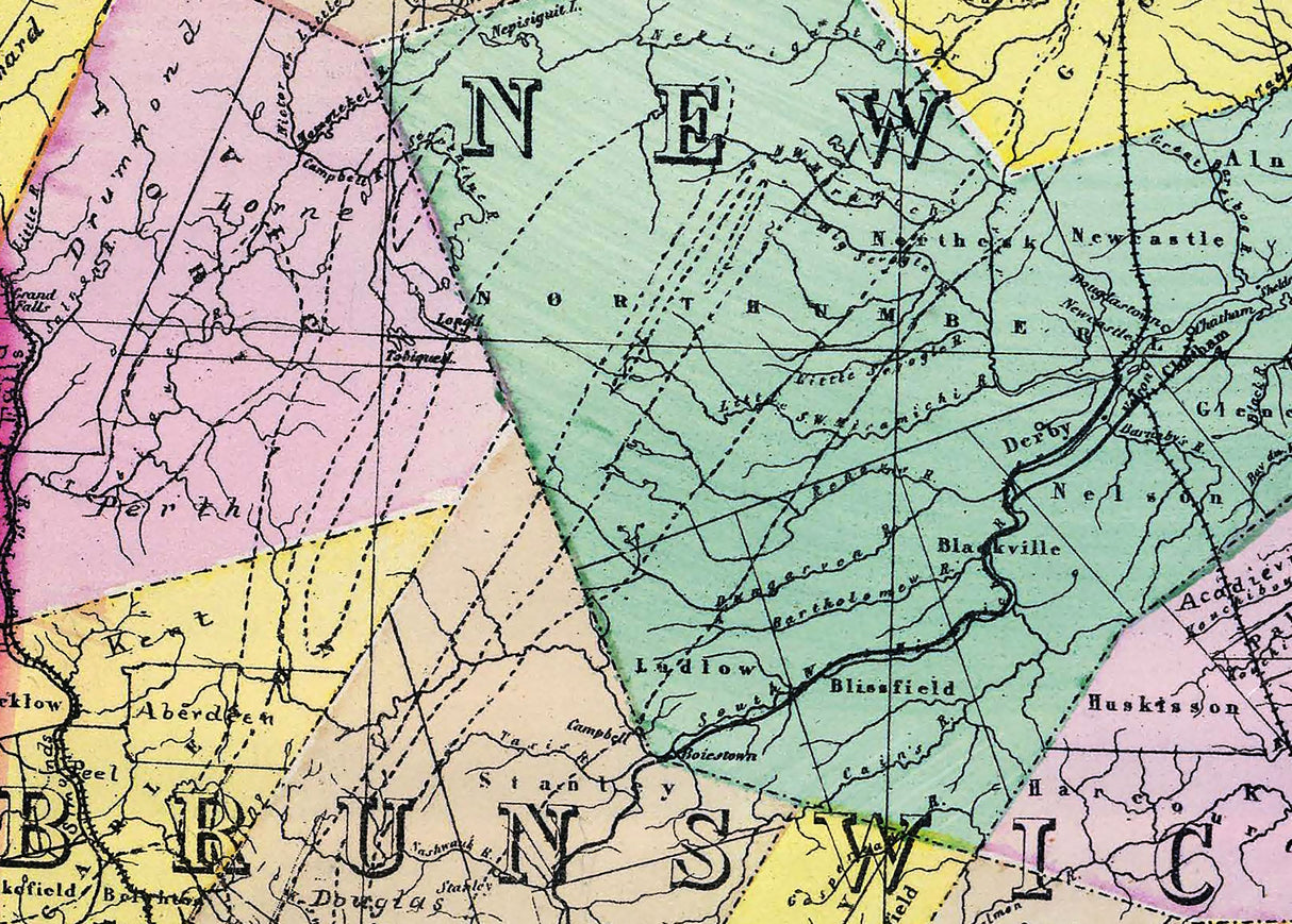 1878 Map of the Maritime Provinces Canada