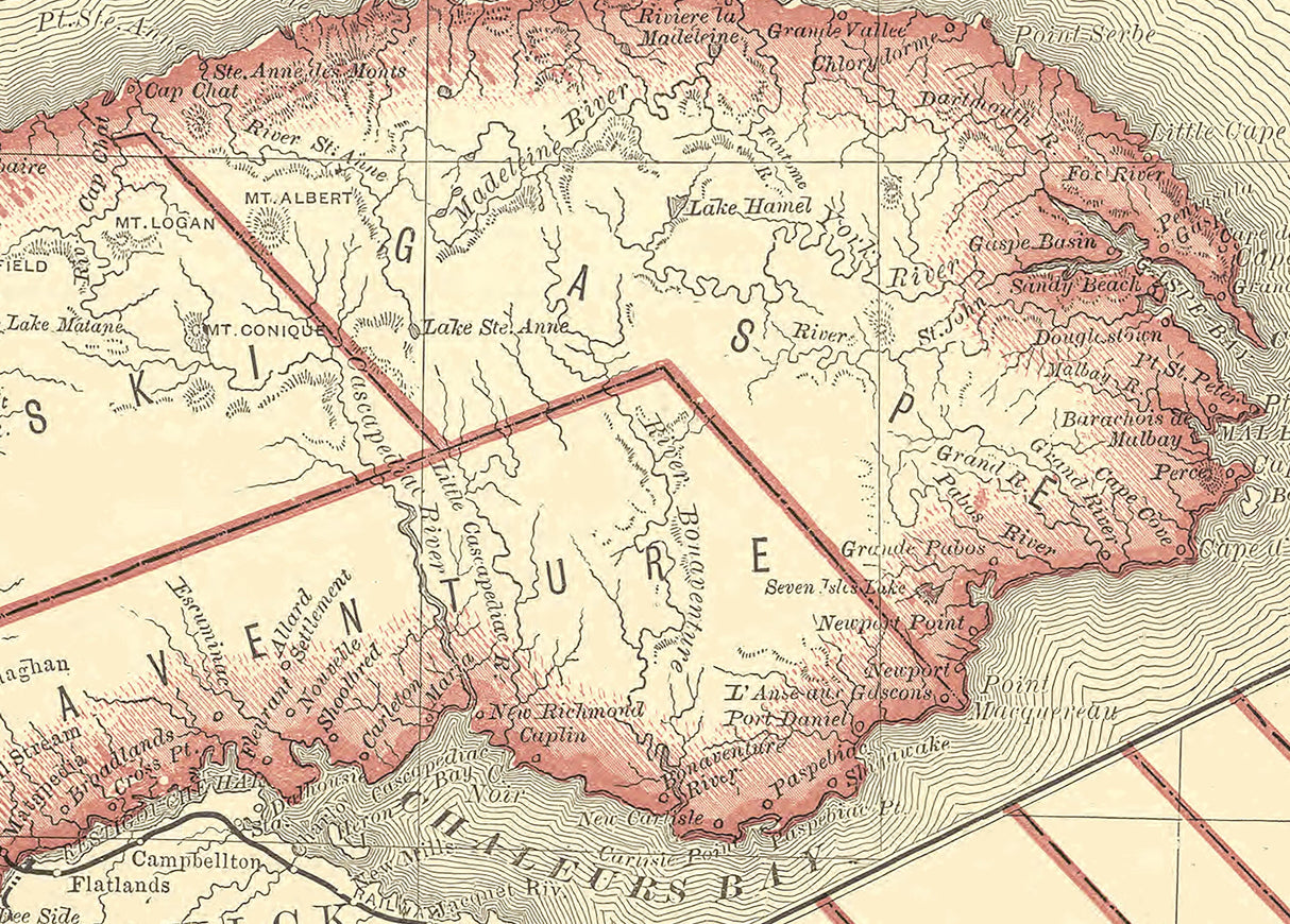 1881 Map of Quebec Canada