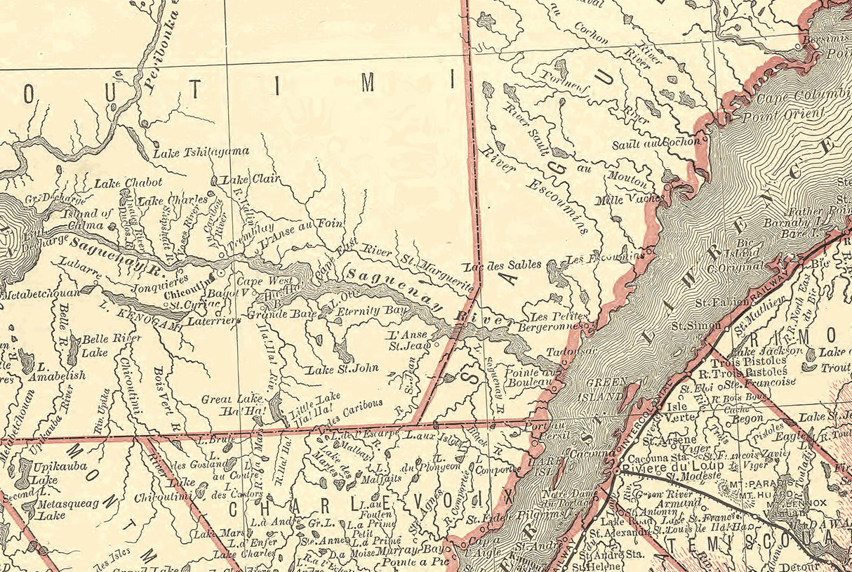 1881 Map of Quebec Canada