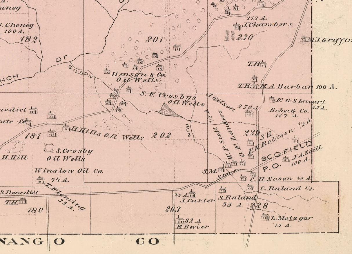 1878 Map of Southwest Township Warren County Pennsylvania