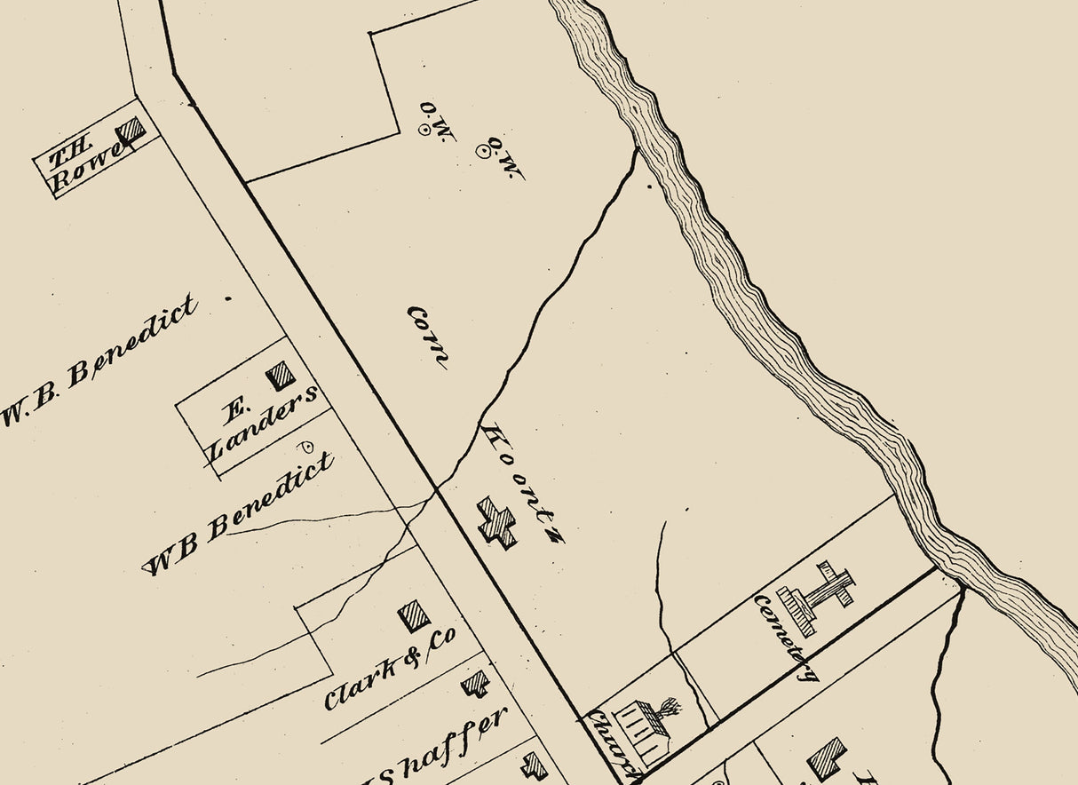 1878 Town Map of Enterprise Warren County Pennsylvania