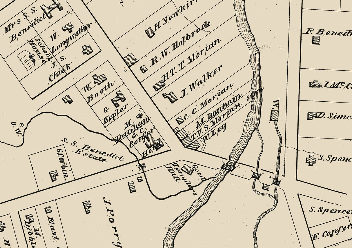 1878 Town Map of Enterprise Warren County Pennsylvania