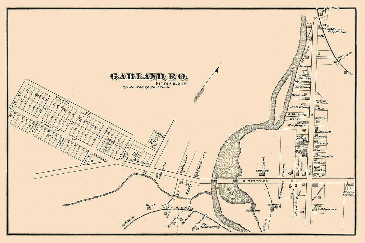 1878 Town Map of Garland Warren County Pennsylvania