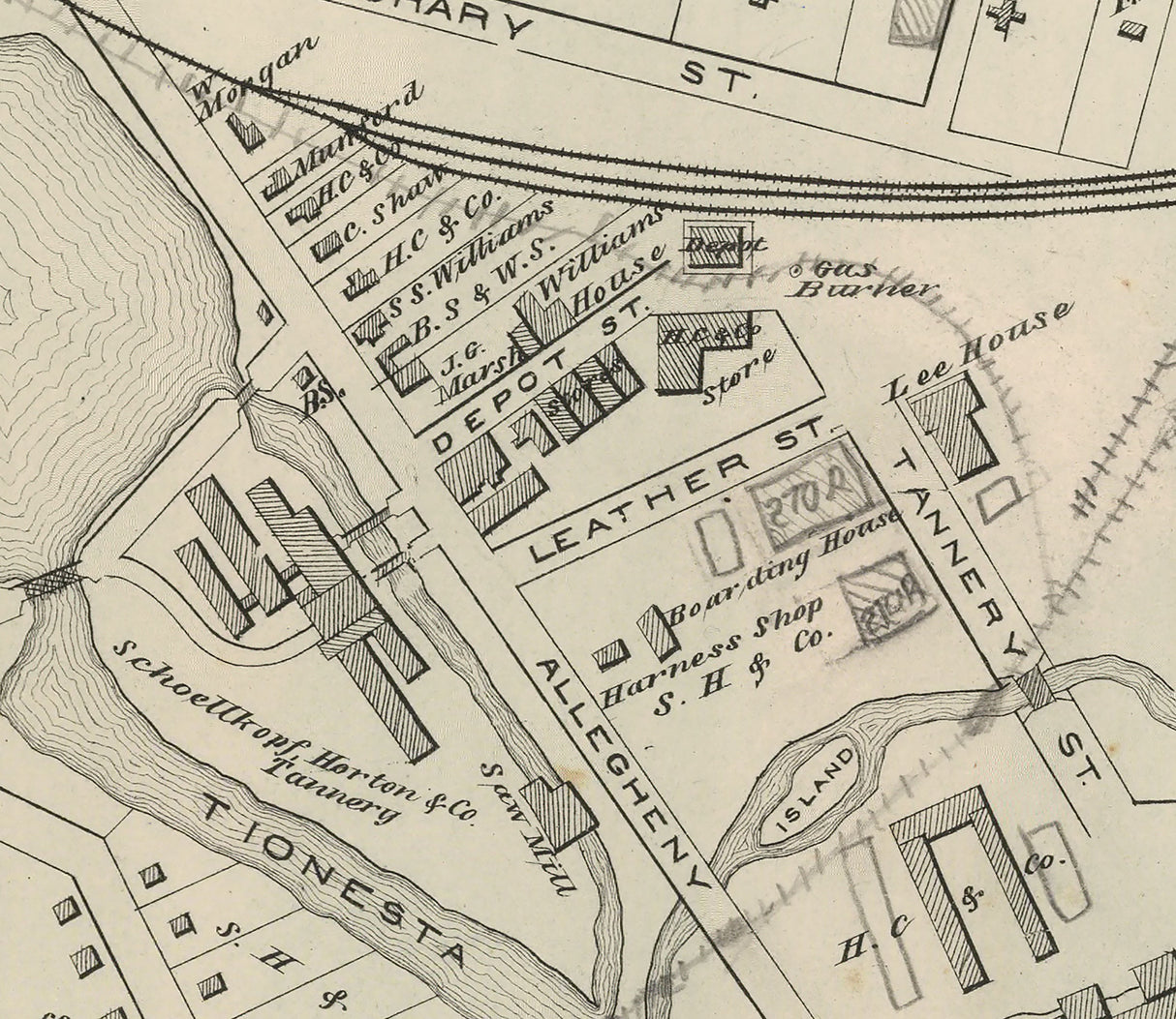 1878 Town Map of Sheffield Warren County Pennsylvania