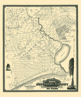 1901 Map of Jefferson County Texas Beaumont Oil Field