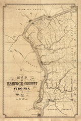 1852 Map of Hancock County Virginia