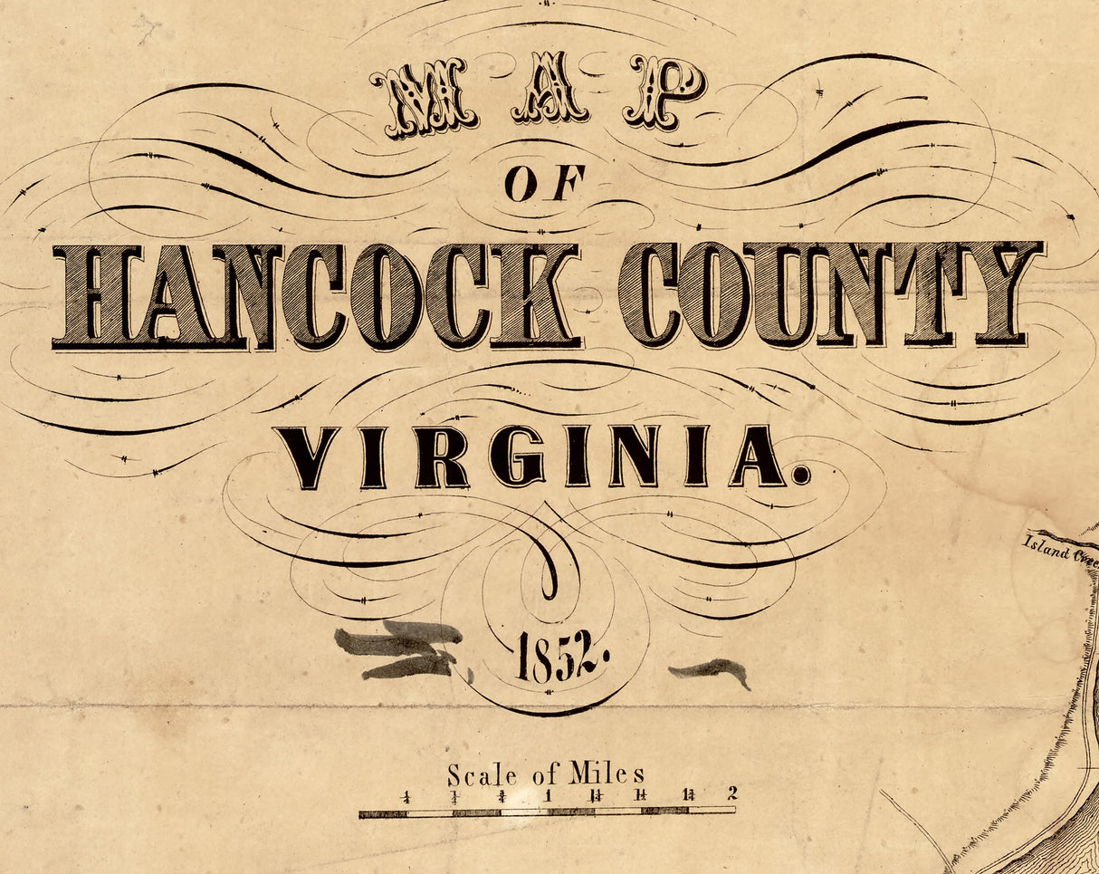 1852 Map of Hancock County Virginia