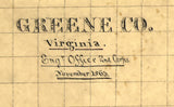 1863 Map of Greene County Virginia