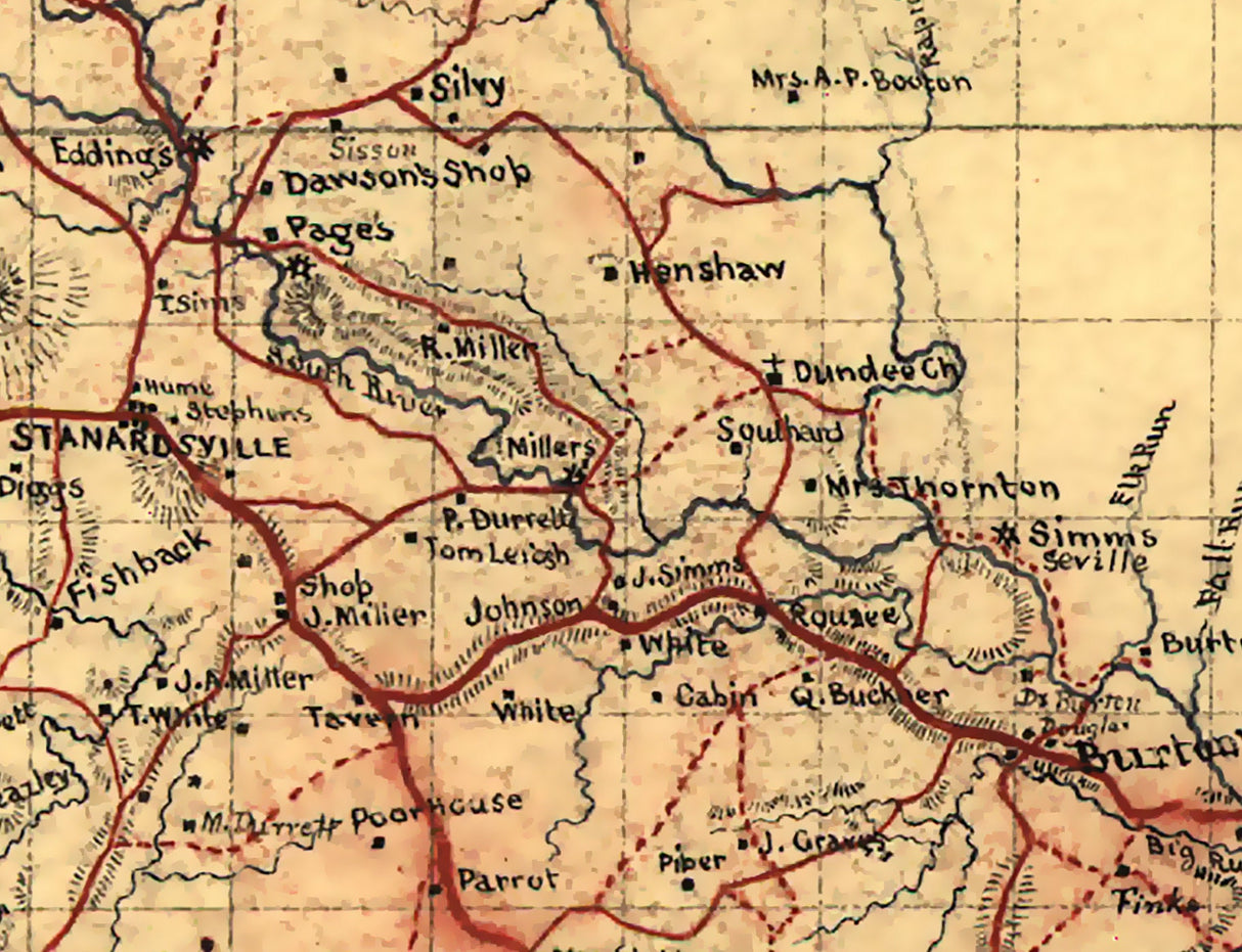 1863 Map of Greene County Virginia