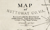 1864 Map of Nottoway County Virginia