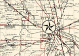 1902 Map of Harris County Texas Houston