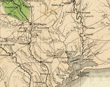 1849 Map of Texas Geography