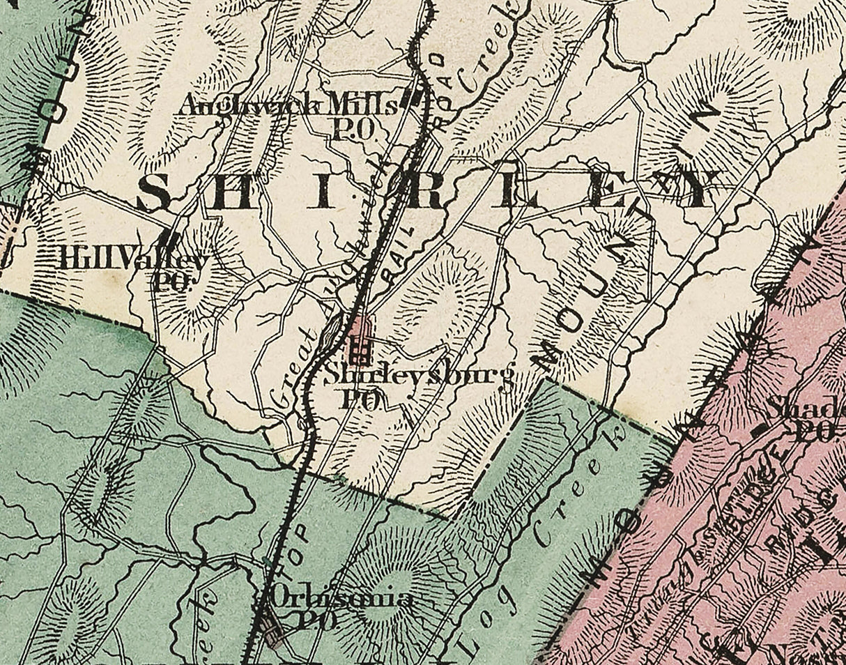 1873 Map of Blair and Huntingdon County Pennsylvania