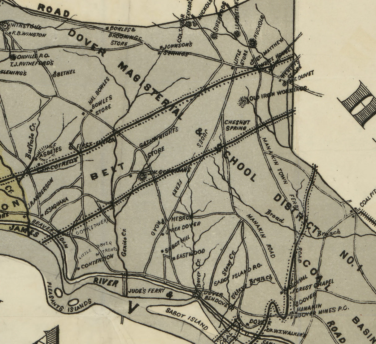 1881 Map of Goochland County Virginia