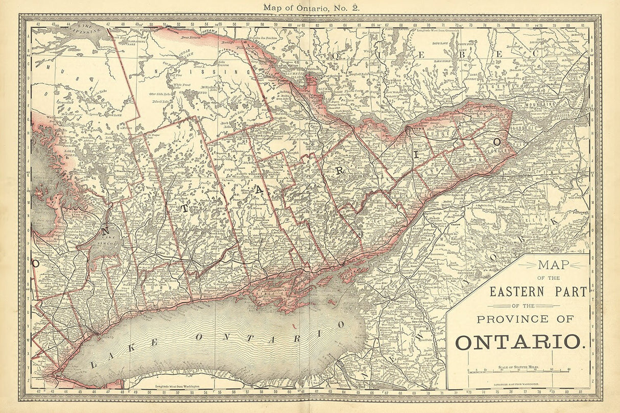 1881 Map of Ontario Canada