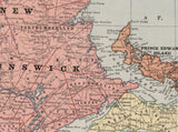 1883 Map of Nova Scotia and New Brunswick Canada