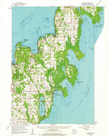 1960 Topo Map of Sister Bay Door County Wisconsin Baileys Harbor