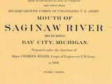 1908 Nautical Chart Saginaw River Bay City Michigan