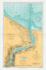 1908 Nautical Chart Saginaw River Bay City Michigan