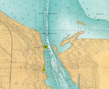 1908 Nautical Chart Saginaw River Bay City Michigan