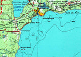 1954 Topo Map of Escanaba Quadrangle Door County Green Bay