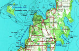 1954 Topo Map of Escanaba Quadrangle Door County Green Bay